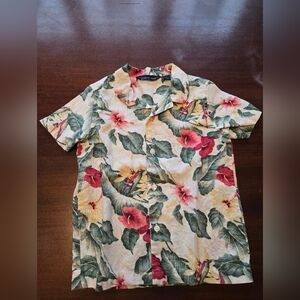 Janie and Jack Tropical Floral Button Down Shirt